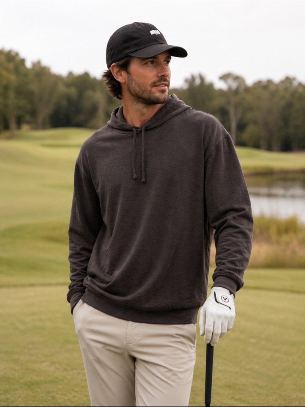 TravisMathew Charcoal Gray Hoodie Mens XL Golf Casual Pullover